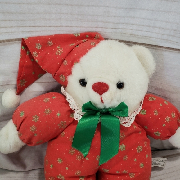 House Of Lloyd Christmas Glow In The Dark Teddy Bear Plush Vintage 13 Inch 1991 - Picture 2 of 10